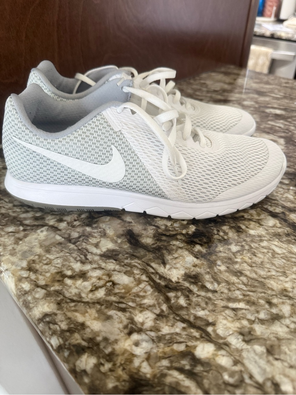 Nike Women's White and Light Gray Athletic Running Sneakers